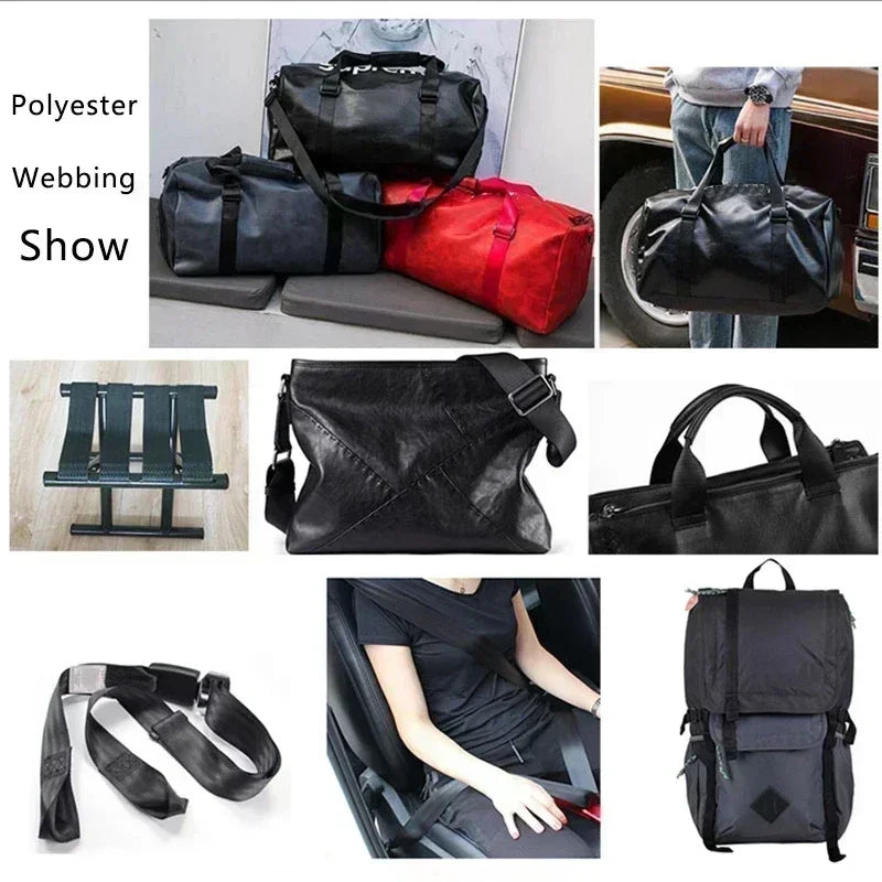 5/10M 20-50mm Black Polyester Webbing Band Backpack Strap Pet Collar Tape Belt Ribbon DIY Bag Garment Trim Sewing Accessory