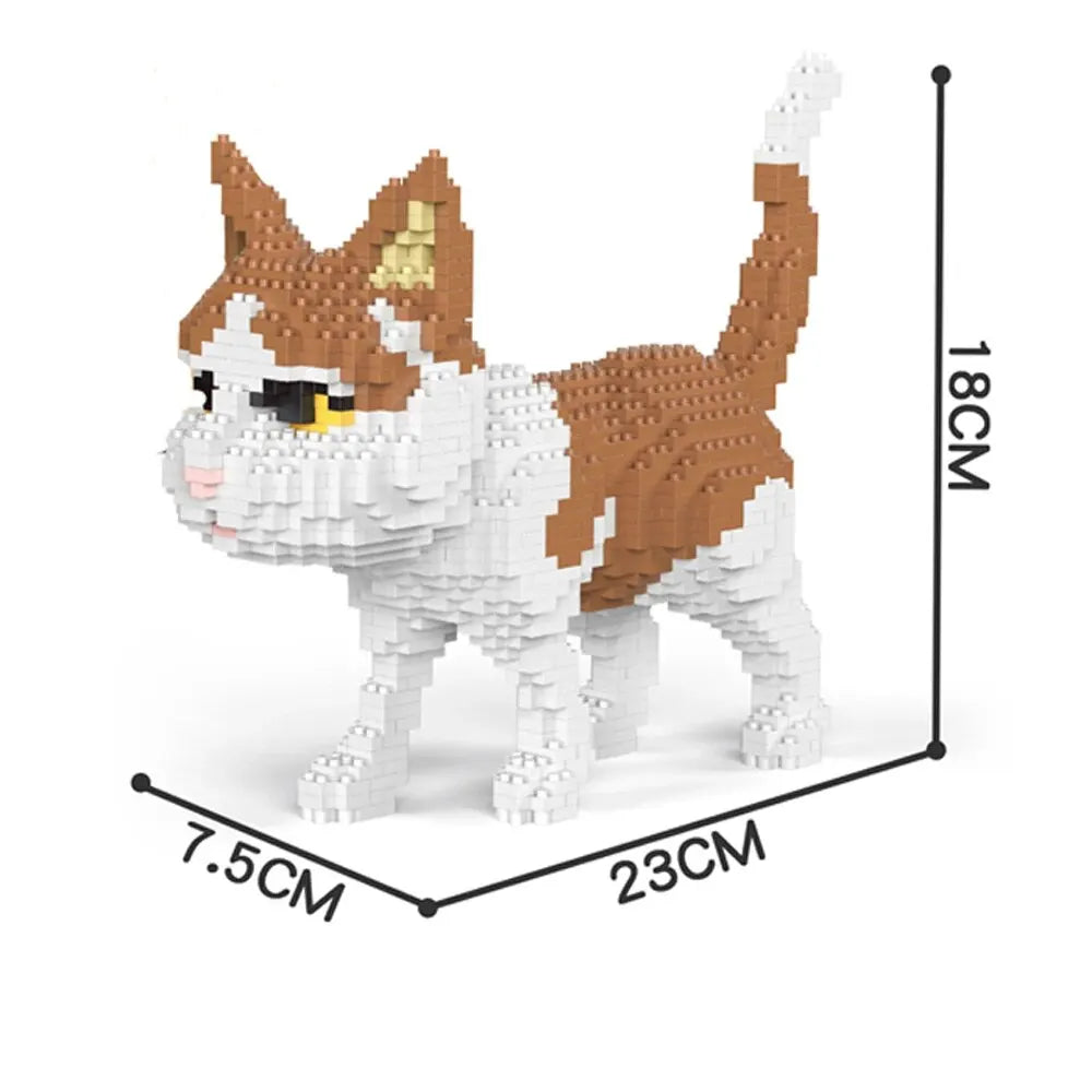 Cute Pet Cat and Dog Shaped Building Blocks, DIY Model Set Creative Construction Play, Collectible Bricks, Unique Gift Idea