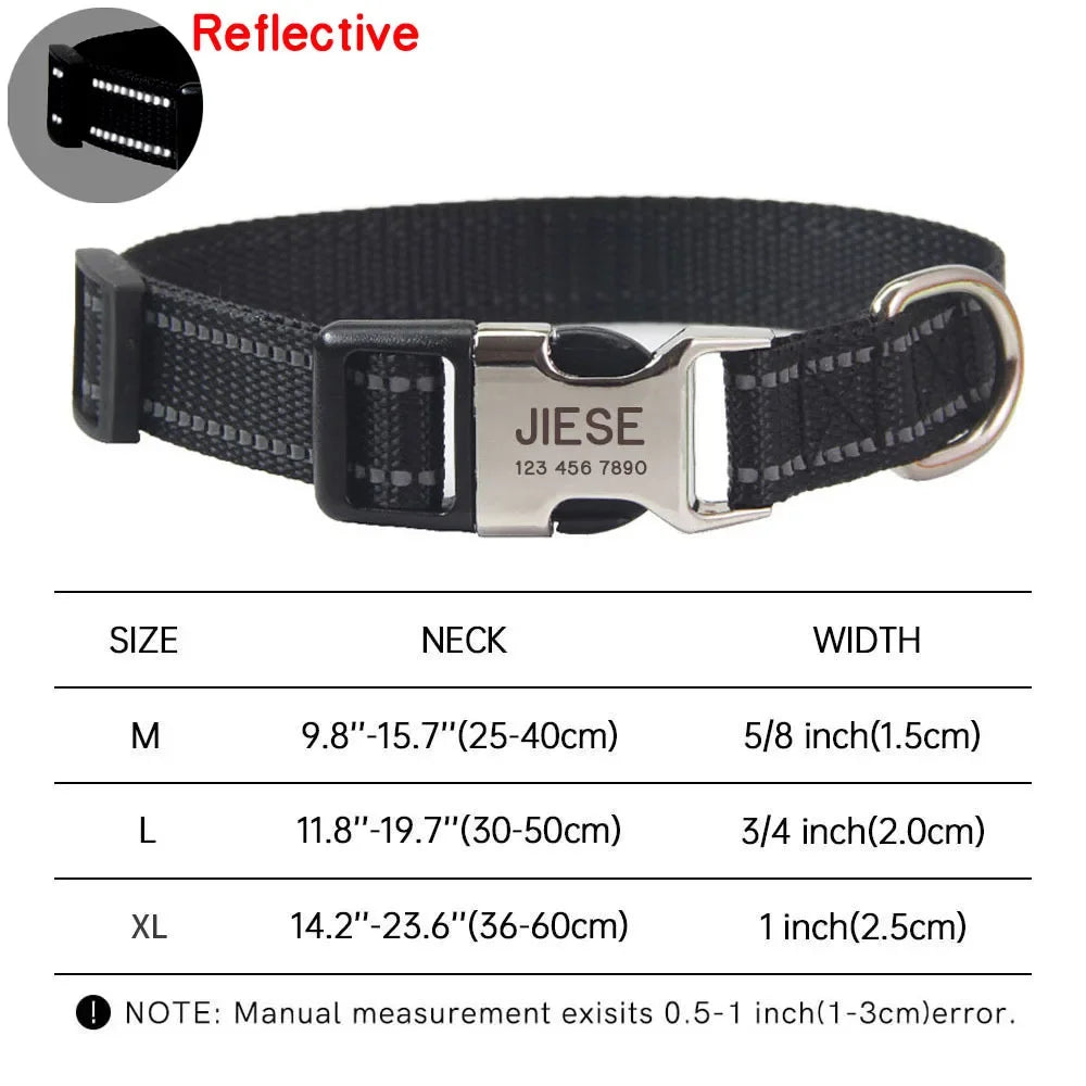 Personalized Dog Collar Free Engraved Name Custom Nameplate Collars for Small Medium Large Dogs Accessories Pet Product Pitbull
