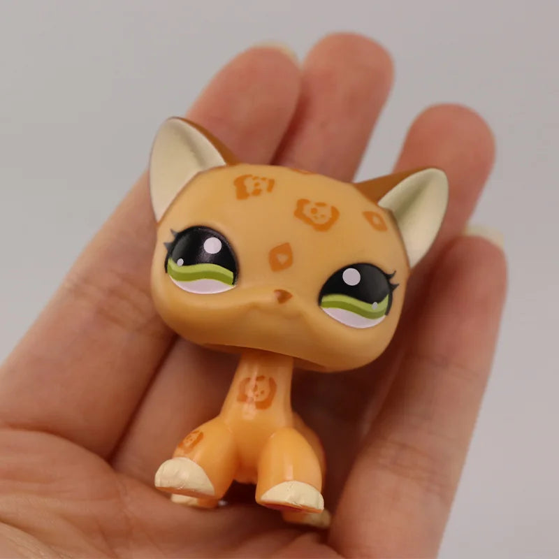 LPS Mini Pet Shop Pet Bobble Head Toy Rare Yellow Short Hair Cat Collectible Gift for Child Cute Animal Toys