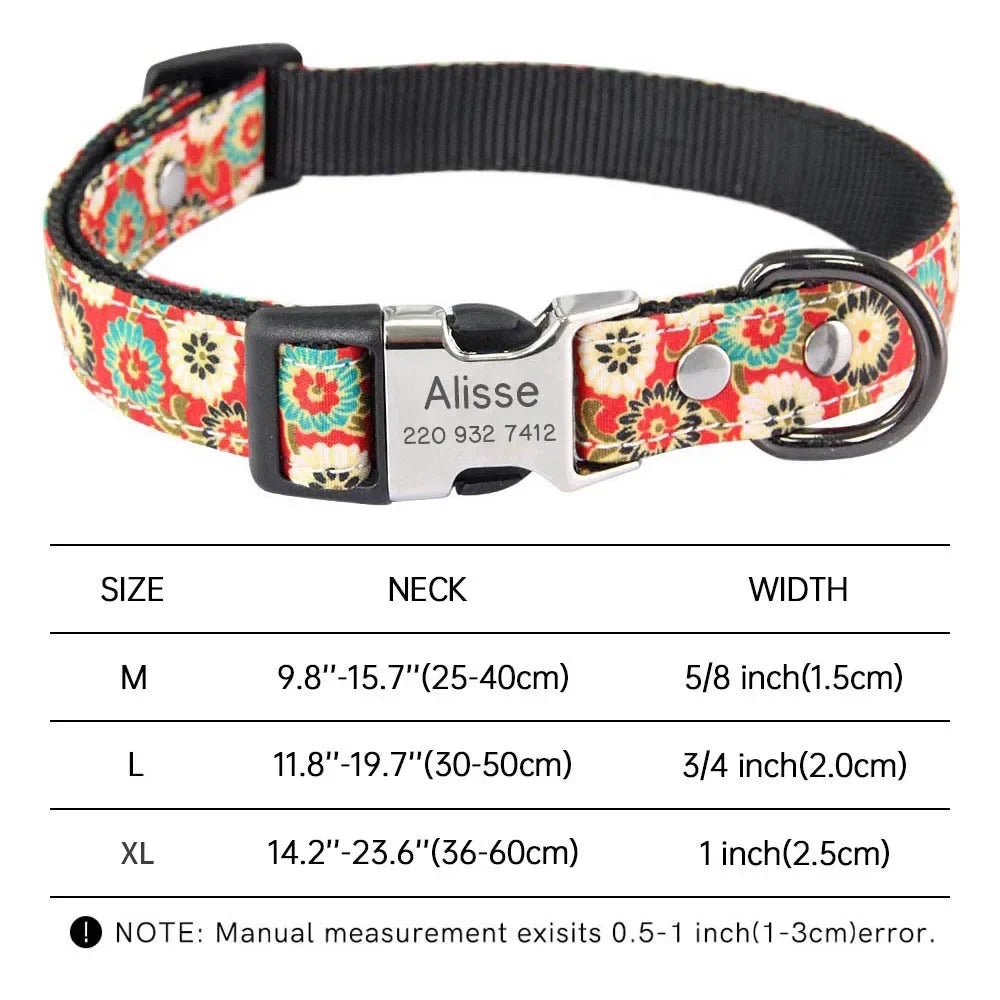Personalized Dog Collar Free Engraved Name Custom Nameplate Collars for Small Medium Large Dogs Accessories Pet Product Pitbull