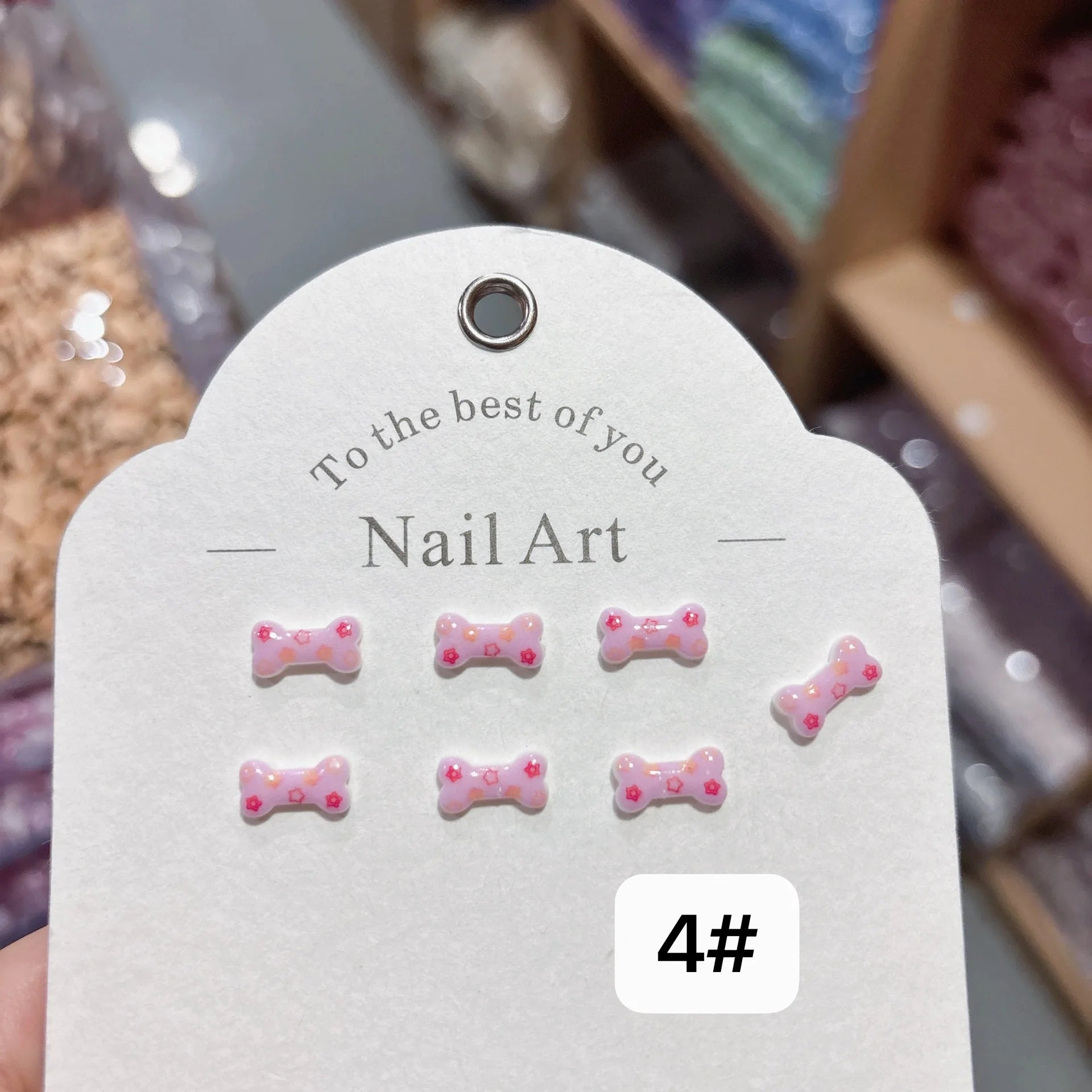 100Pcs Happy Dopamine Dog Bone Nail Charms - 3D Playful Resin Decor for Cheerful DIY Manicures