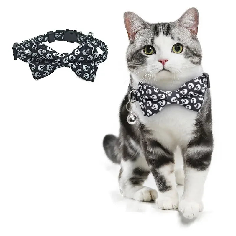 Pet Breakaway Cat Collar Halloween Adjustable Tie Bow Cute Puppy Kitten Collars Rabbit Accessories Products