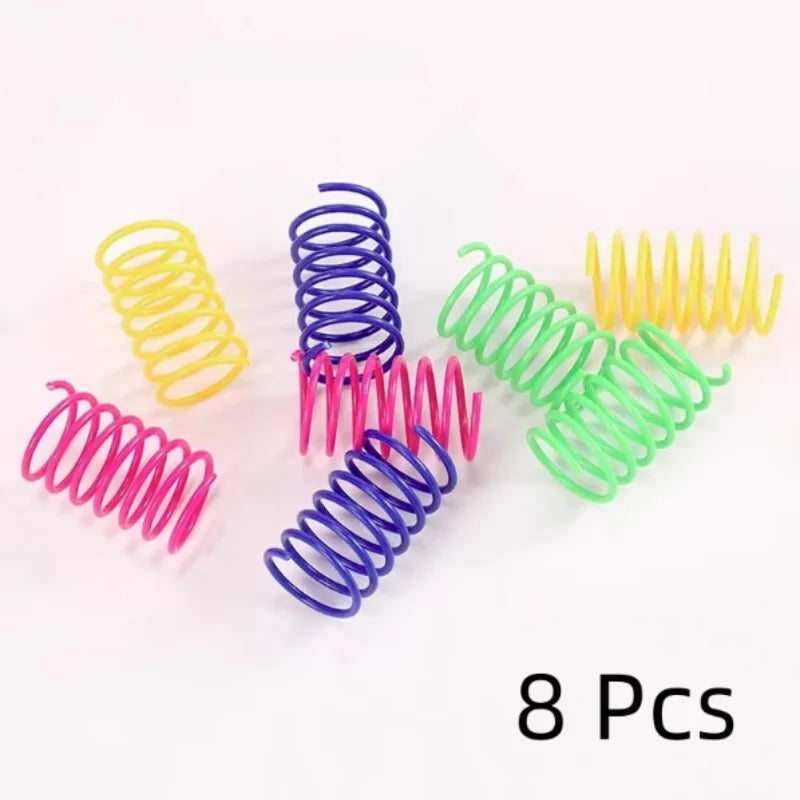 4/200Pcs Kitten Coil Spiral Springs Cat Toys Interactive Gauge Cat Spring Toy Colorful Springs Cat Pet Toy Pet Products