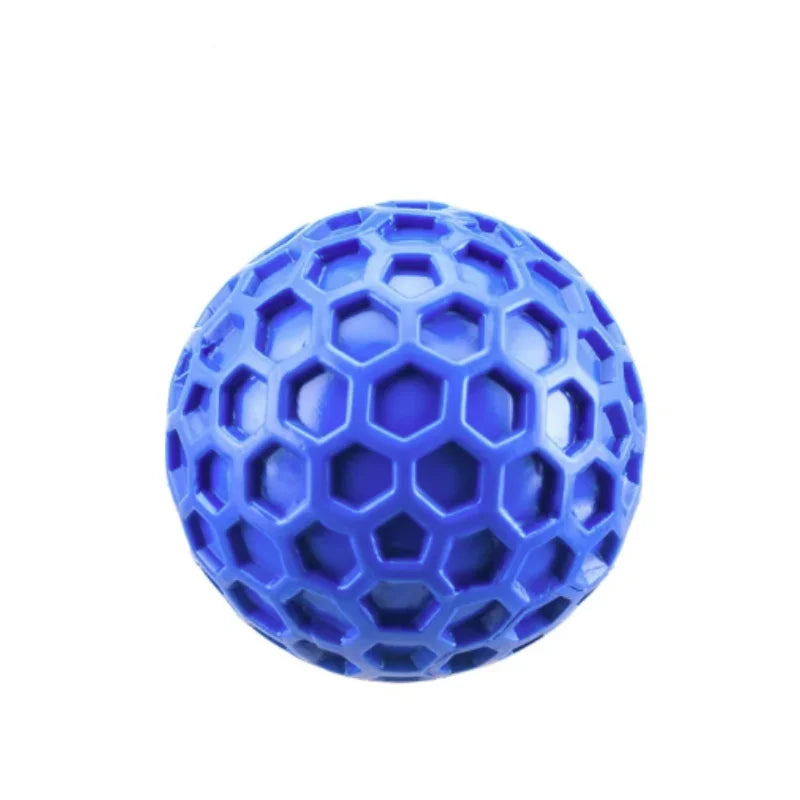New Dog Toys Bite Resistant Interactive Throwing Sound Honeycomb Balls Natural Rubber Teething Clean Teeth Toys Pet Products