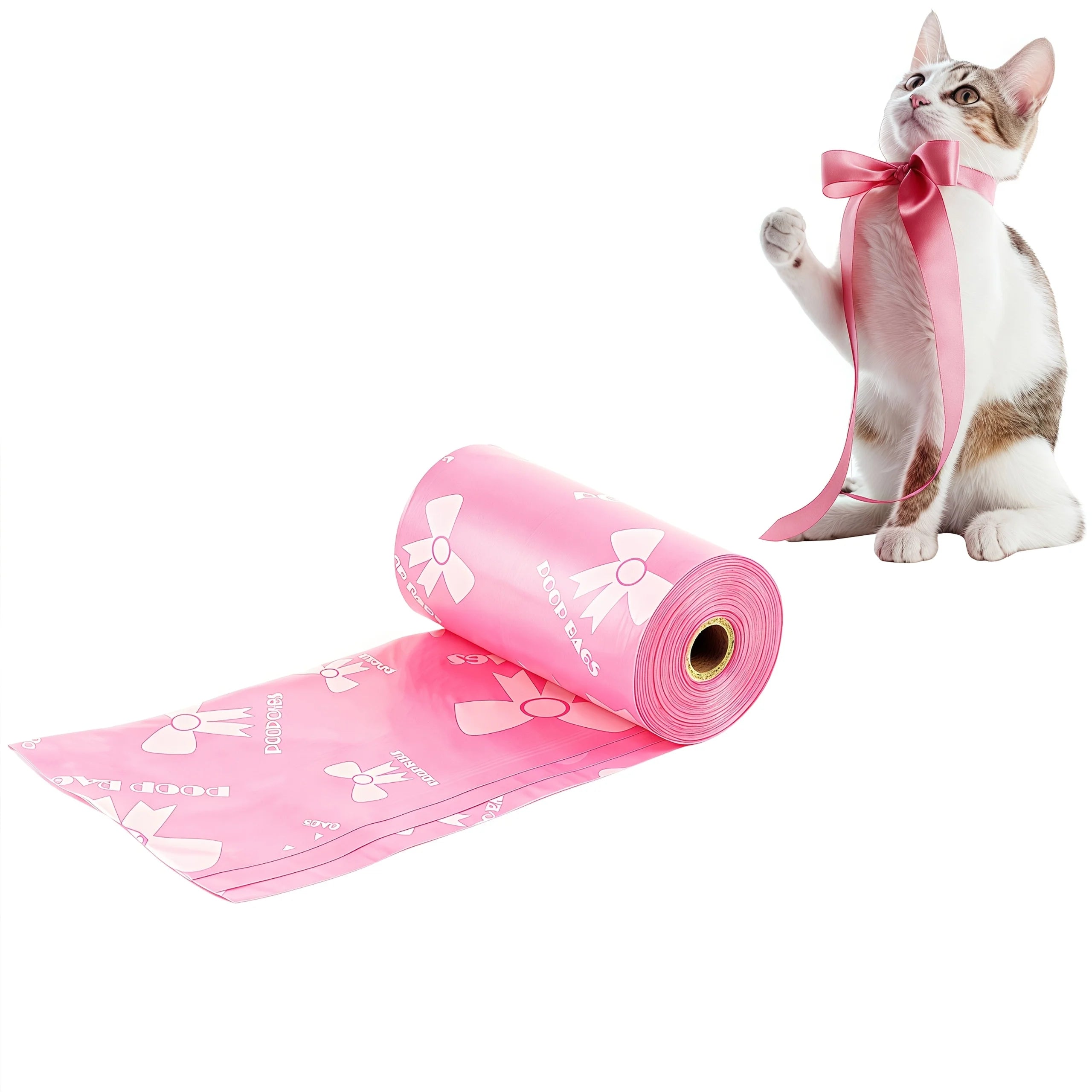 120 Count Extra Thick Leakproof Poop Bags - Vibrant Pink & Purple Designs, High-Quality Polyethylene Trash Bags for Dogs