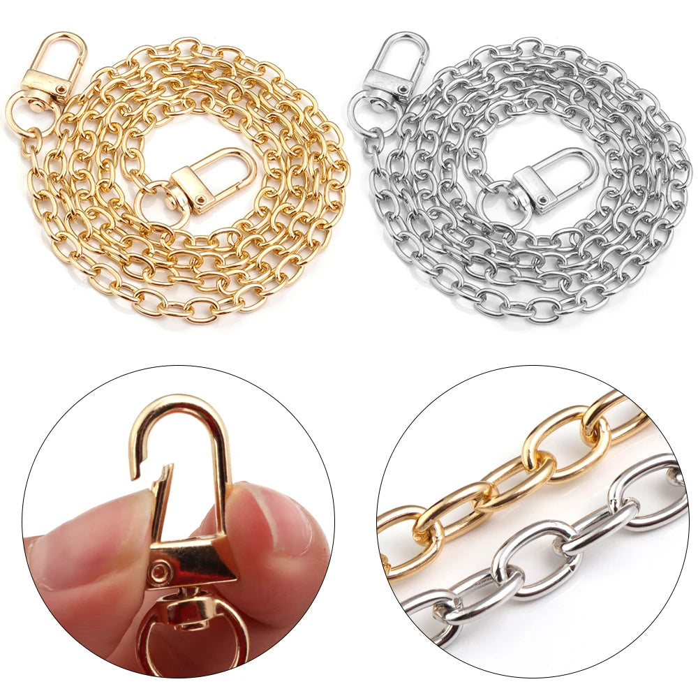 20/40/80/120cm Metal Aluminum Bag Chains Women Detachable Shoulder Strap Chain for Pets Chain Bag Replace Parts Accessories