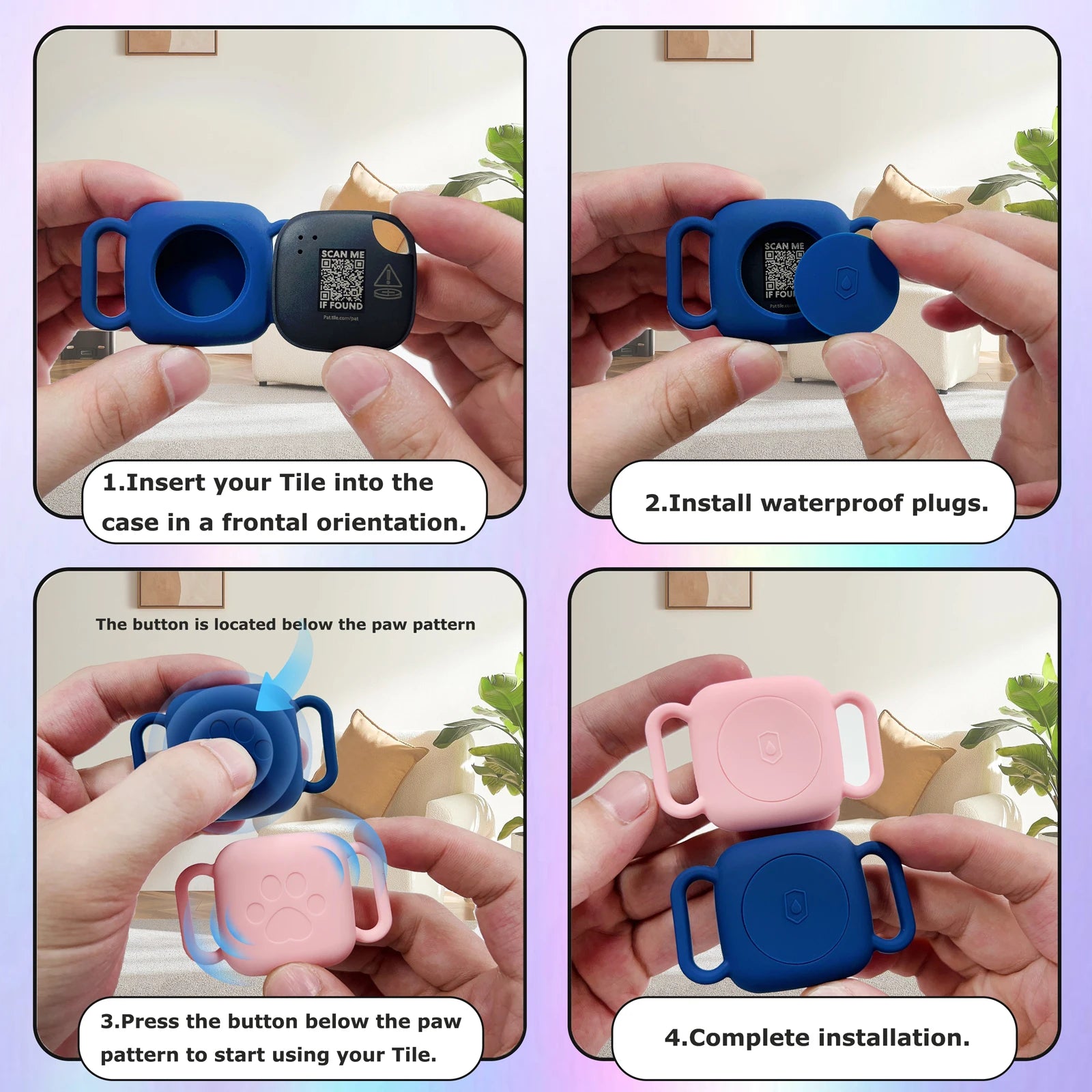 Silicone Case Dog Collar Holder for Tile Mate 2024, Scratch Resistant, Lightweight and Anti-Lost Tracker Cover Accessory for Pet