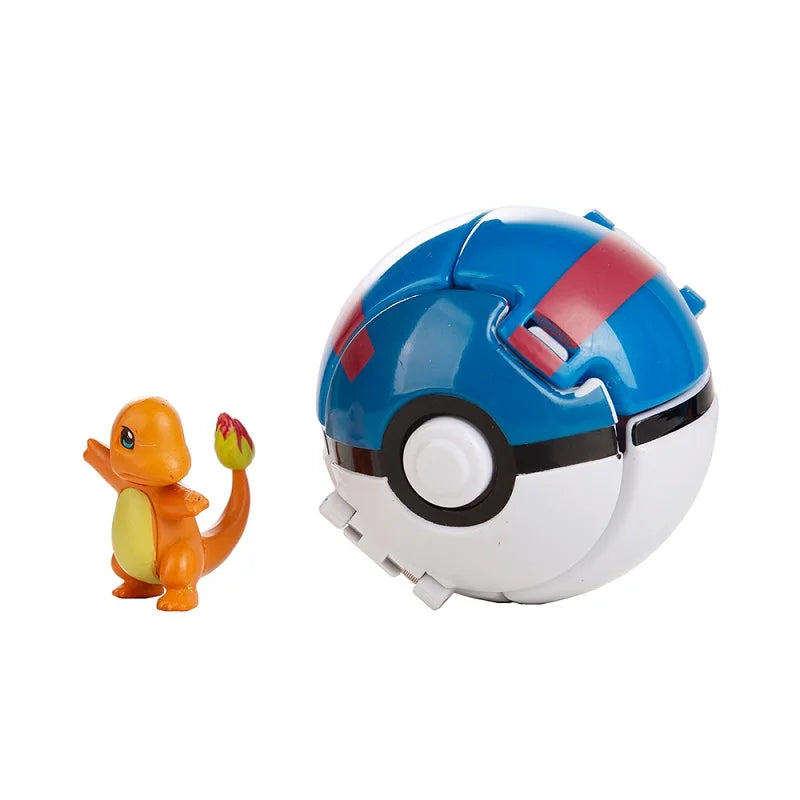 Pokemon Doll Ball Elf Pet Anime Action Doll Pikachu Charizard Mewtwo Bulbasaur Eevee Squirtle Eevee Pokeball Monster Toy Gift