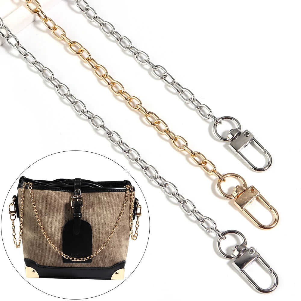 20/40/80/120cm Metal Aluminum Bag Chains Women Detachable Shoulder Strap Chain for Pets Chain Bag Replace Parts Accessories