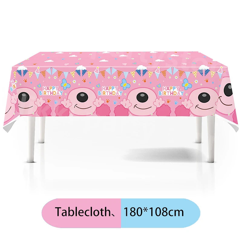 Cartoon Blue Dog Birthday Party Decoration Pink Dog Disposable Tablecloth Cup Bingo plate Baby Shower Kids Favors Party Supplies