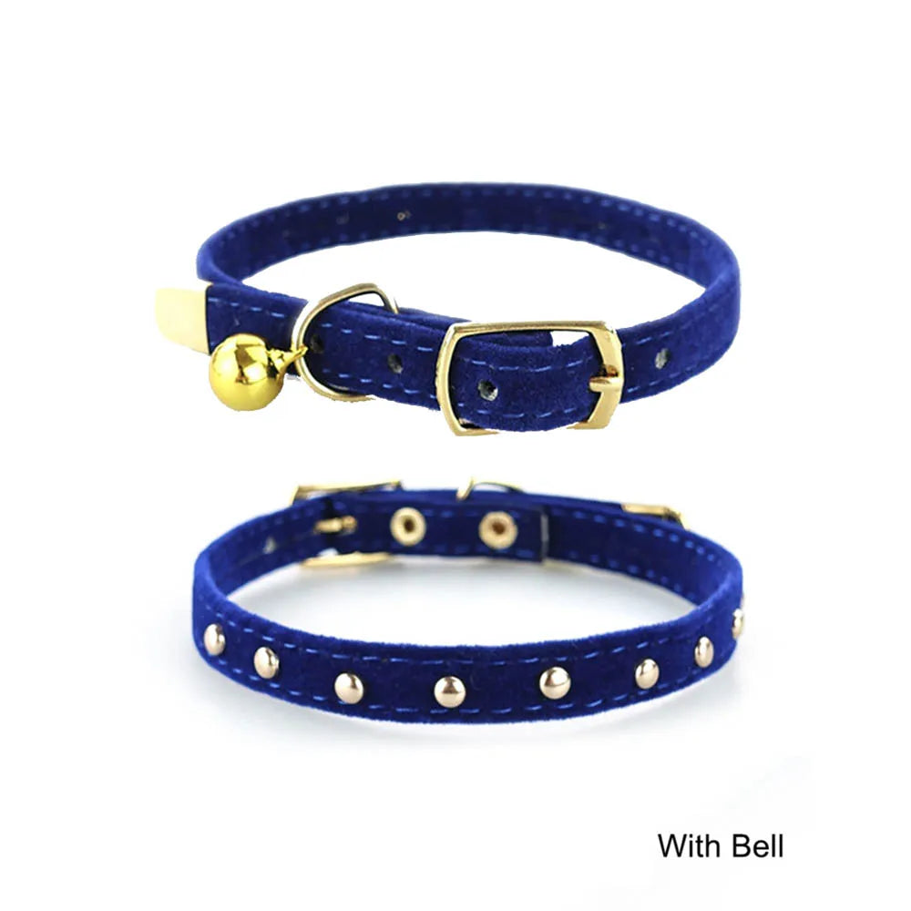 Cat Collar With Bell Safety Cat Collars Adjustable Puppy Dog Collar For Small Dog Kittens Solid Pet Collar Products Cat Necklace