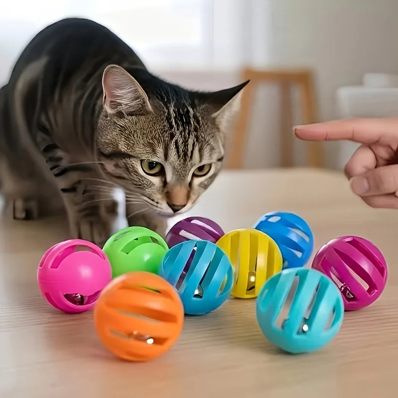 5pcs Random colors Cat Openwork Bell Ball  Interactive Toy  The Perfect Indoor Entertainment Toy for Cats  Durable and Safe