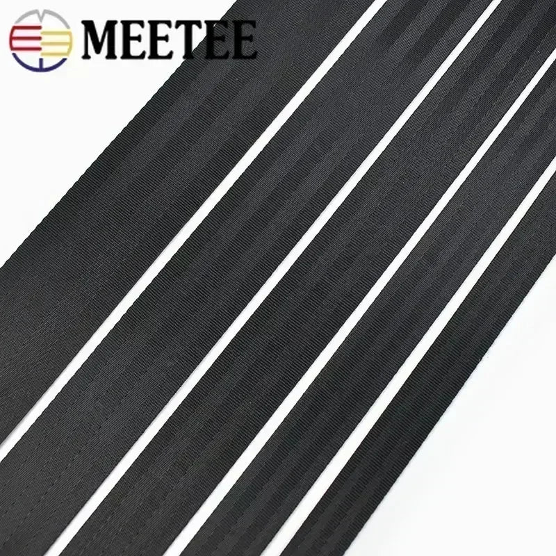 5/10M 20-50mm Black Polyester Webbing Band Backpack Strap Pet Collar Tape Belt Ribbon DIY Bag Garment Trim Sewing Accessory