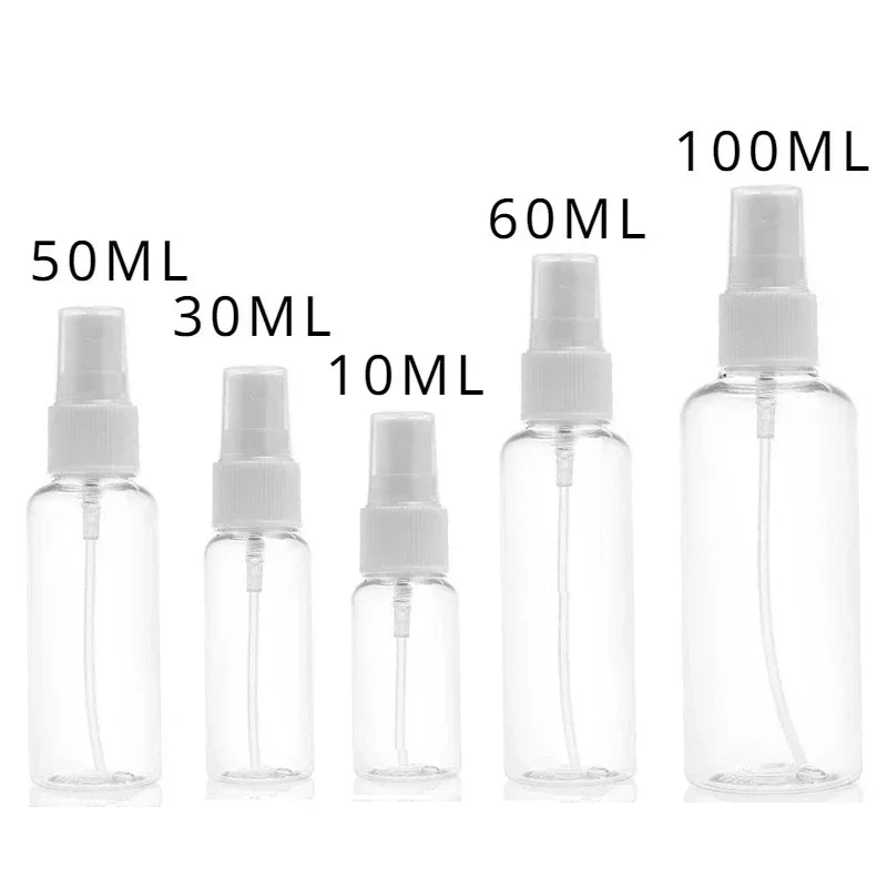 1PC Clear PET Plastic Portable Refillable Bottles Spray Bottle Empty Perfume Container Accessories 10ml 30ml 50ml 60ml 100ml NEW
