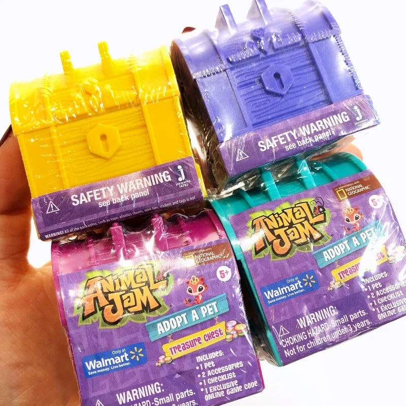Animal Jam Adopt A Pet Treasure Chest Series Blind Box Toy Cute Animal Models Mystery Box Desktop Decorations Children's Gifts