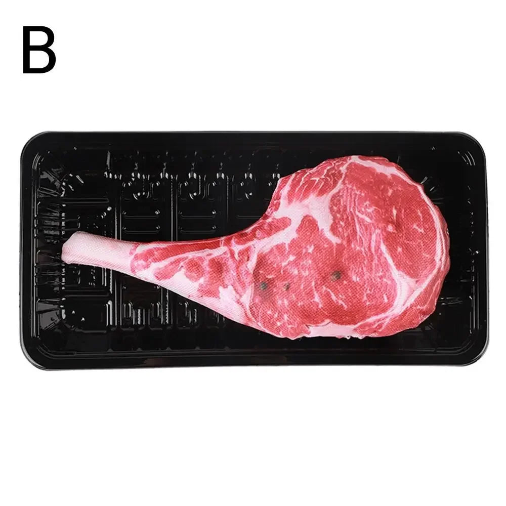Simulation Squeaky Bone Dog Toys Steak Bite-Resistant Clean Dog Chew Puppy Training Toy Soft Steak Carrot Animal Pet Supplies