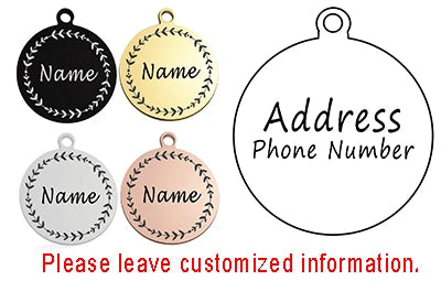 Personalized Pet Cat Dog ID Tag Collar Accessories Circle Custom Engraved Necklace Chain Charm Supplies For Dog Tag Name Product