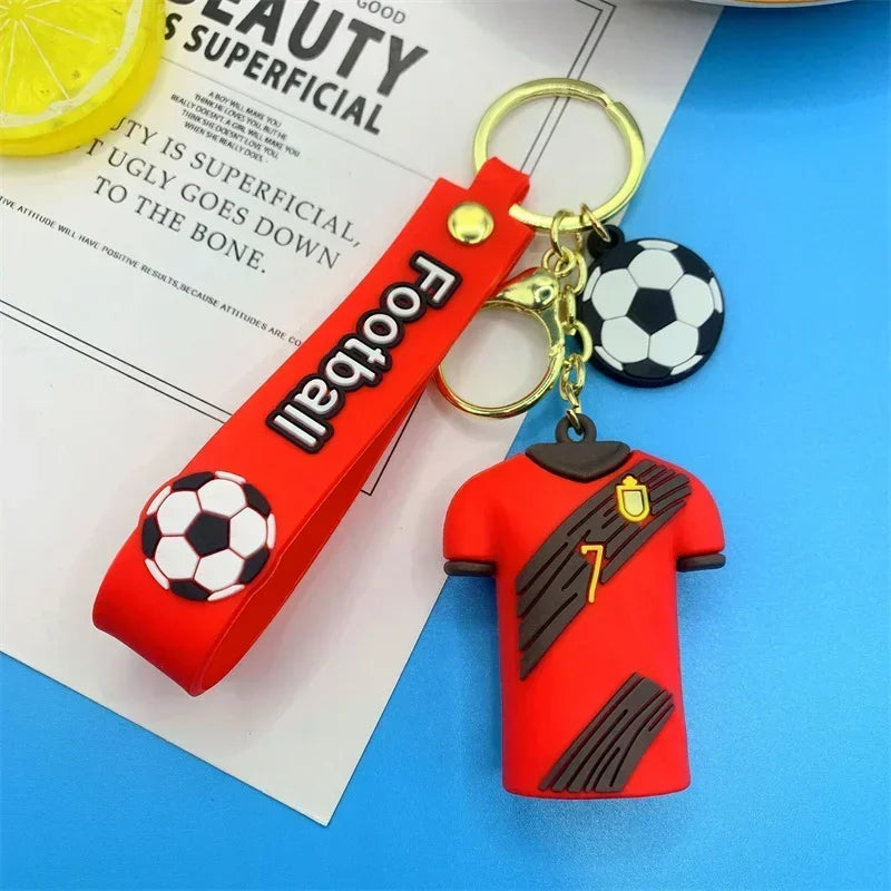 Soccer Ball Keychain Football Jersey Pendant Couple Charm For Keys Bag Accessories Gift