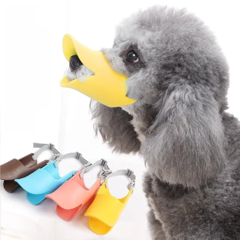 Adjustable Dog Silicone Duck Muzzle Anti Bite Stop Barking Pet Accessory Safe Small to Large Dog Mouthpiece Cover