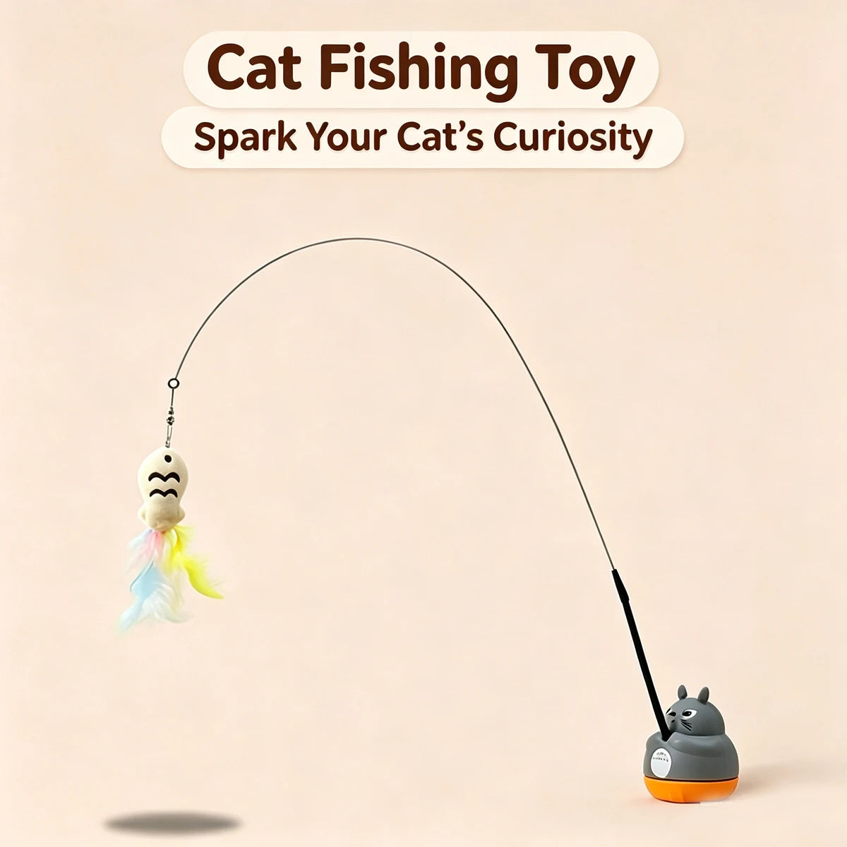 Fun Feather Long Pole Rotating Cat Wand Self-pleasure Relief Toy Soft Interactive Cats Kitten Toys Pets Accessories Pet Products