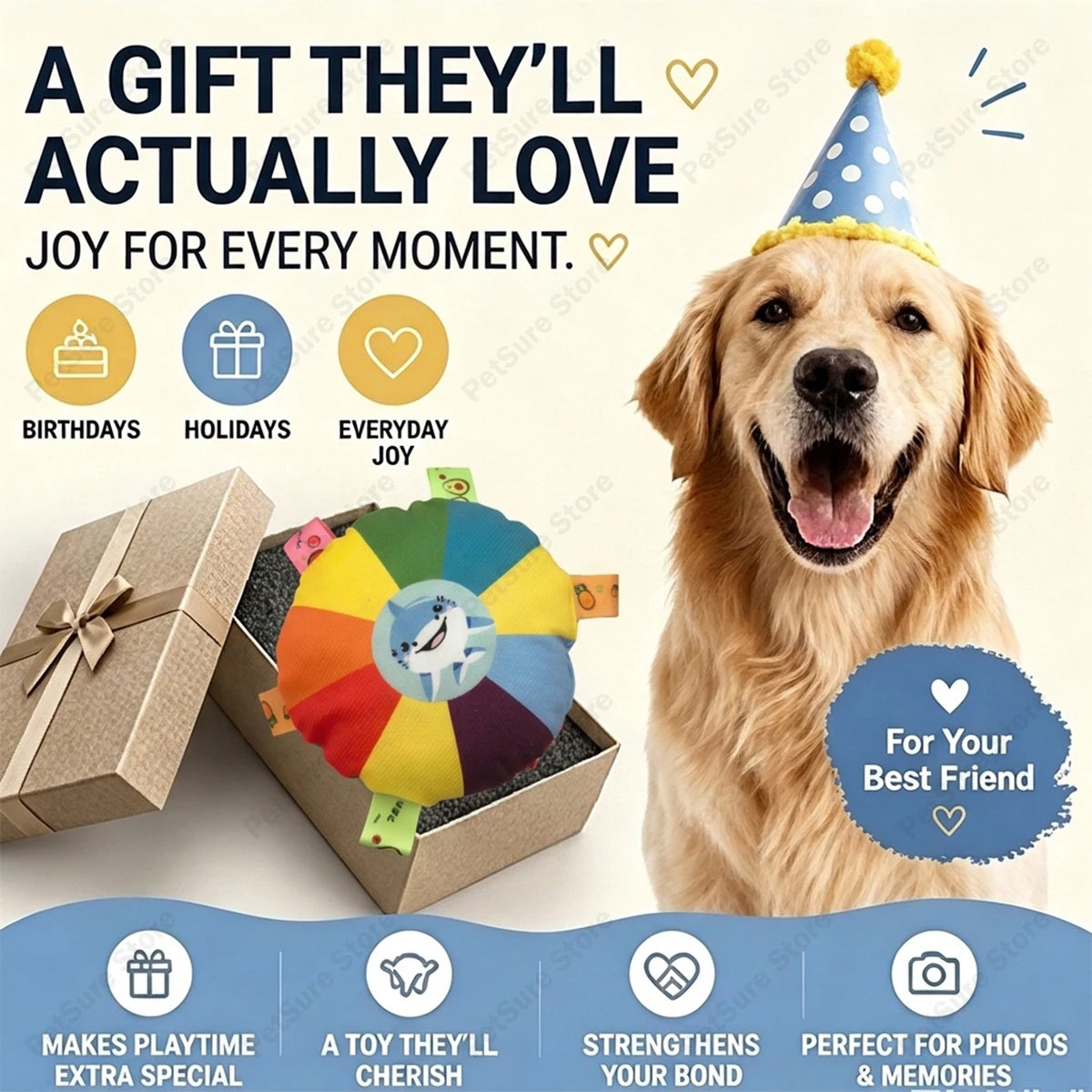  Dog Sounding Plush Toy Bell Cartoon Flying Toy Small Dog Teeth Grinding Toy Wear Resistant Bite Puppy Pet Product