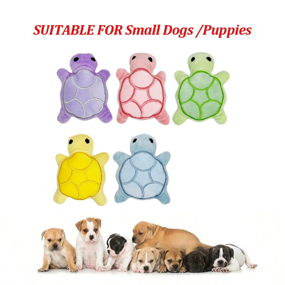 Mini Turtle Plush Dog Chew Toy for Self-Entertainment, Durable and Bite-Resistant, Promotes Dental Health and Safe Fun Play.