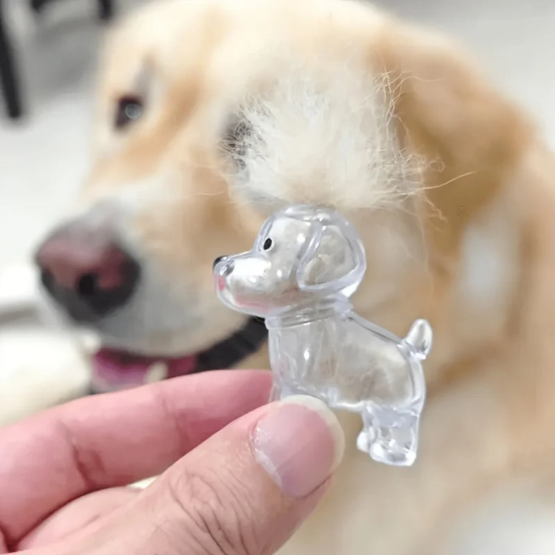 Clear Pet Hair Memorial Capsule DIY Dog Fur Keepsake Pendant for Keychain Puppy Hair Storage Container for Pet Lovers Gift