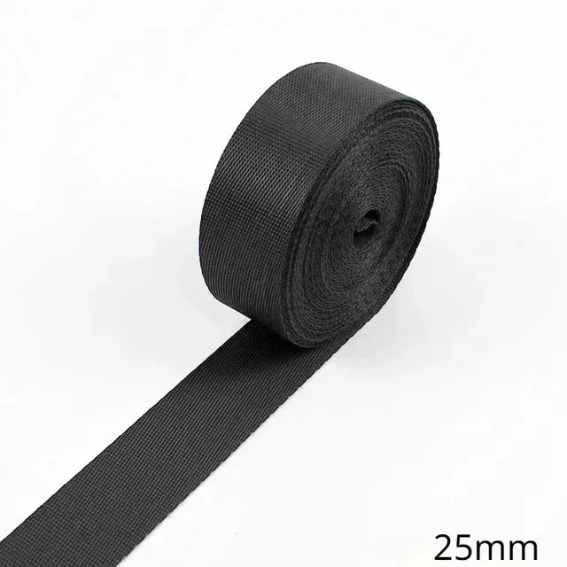 5M 10-100mm Black Nylon Webbing Tape Backpack Strap Pet Collar Safety Belt Ribbon Band DIY Bag Clothing Sewing Accessories