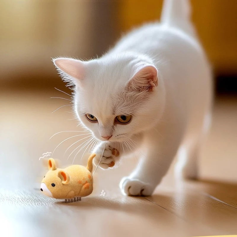Electric Mouse Cat Toy Interactive Smart Fast Moving Kitten Toy Manhunt Self-Moving Obstacles Avoid Cat Toy Supplies