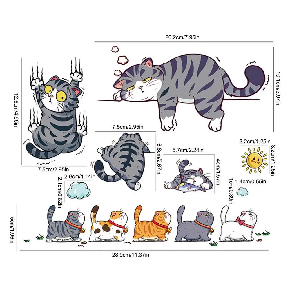 1 set Funny Car Sticker Cat Climbing Pet Animal Styling Stickers Car Scratch Cover Decoration Creative Bumper Decals Accessories