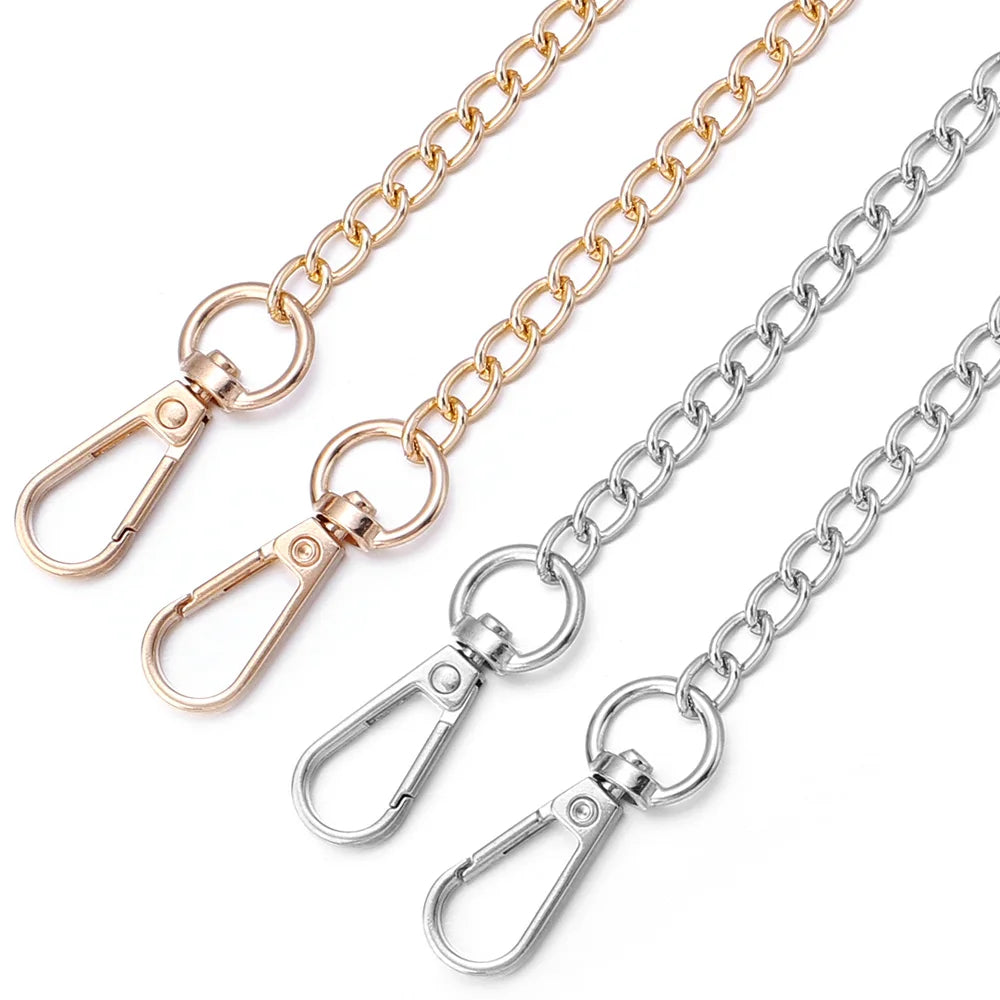 20/40/80/120cm Metal Aluminum Bag Chains Women Detachable Shoulder Strap Chain for Pets Chain Bag Replace Parts Accessories