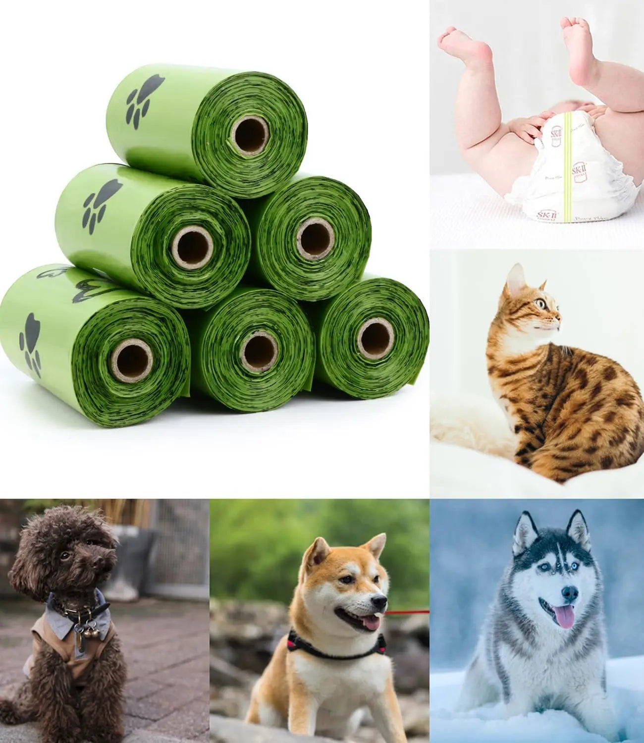 Pet Biodegradable Trash Bag Dog Poop Bags Bulk Biobase Scented Poo Bag Degradable Cat Waste Bags Dog Poop Dispenser Gifts