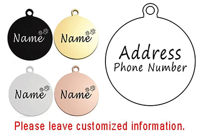 Personalized Pet Cat Dog ID Tag Collar Accessories Circle Custom Engraved Necklace Chain Charm Supplies For Dog Tag Name Product