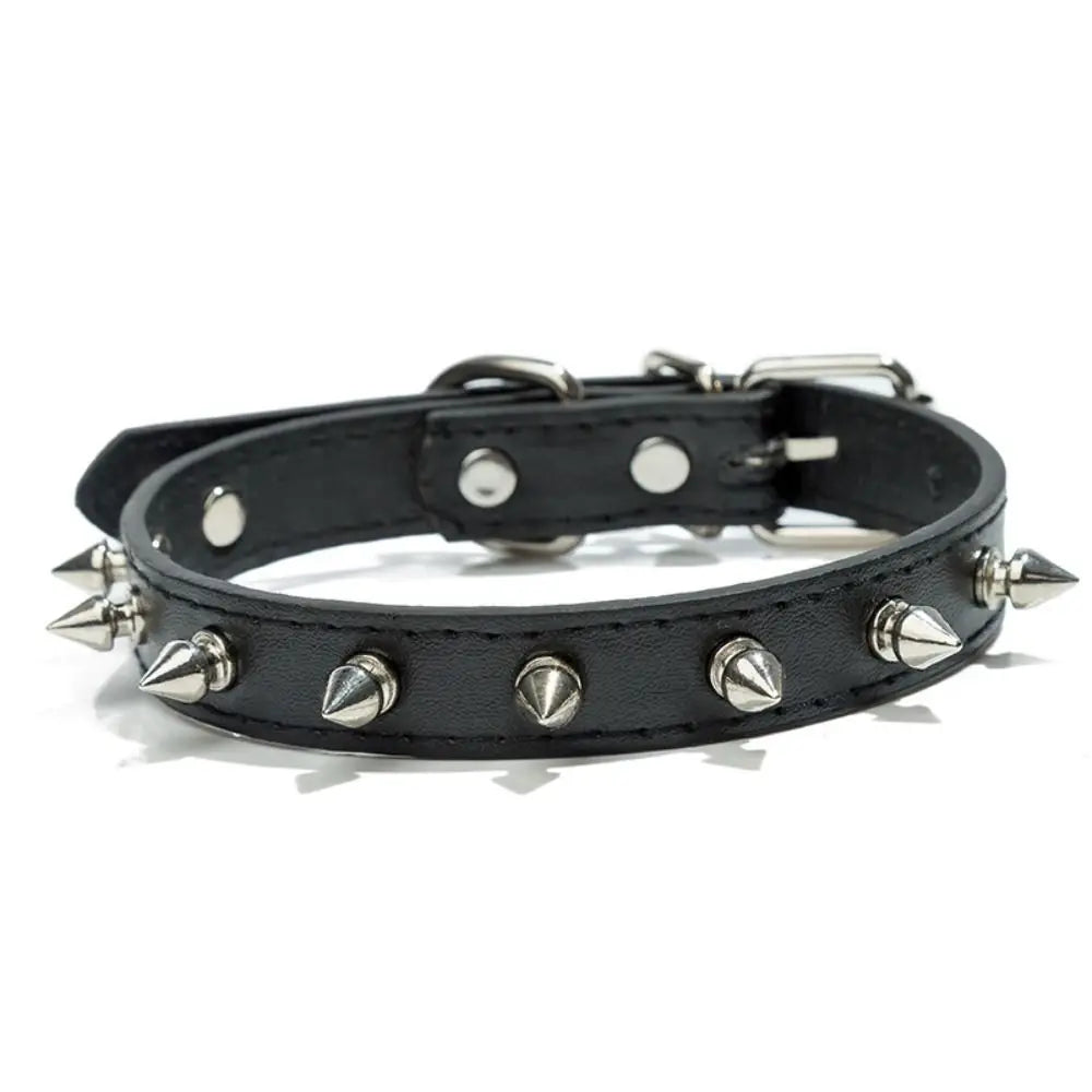 Pet Products Leather Cat Dog Collar Cool Adjustable Pet Spiked Studded Collars Exquisite Colorful Pet Necklace Small Medium Pets