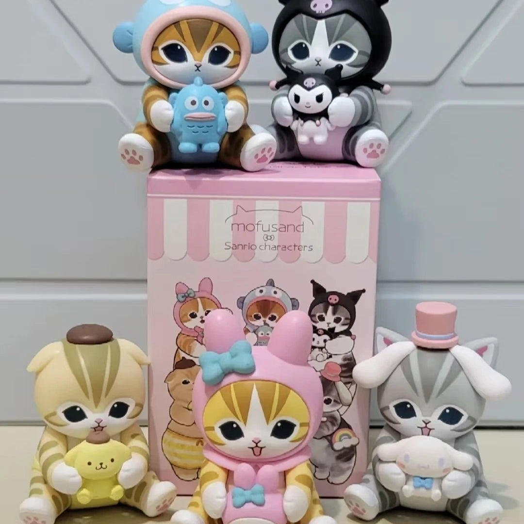 New Mofusand Collaboration Shark Cat Image Ugly Fish Doll Toy Display Fashion Blind Box Vinyl Face Blind Box Toys And Hobbies