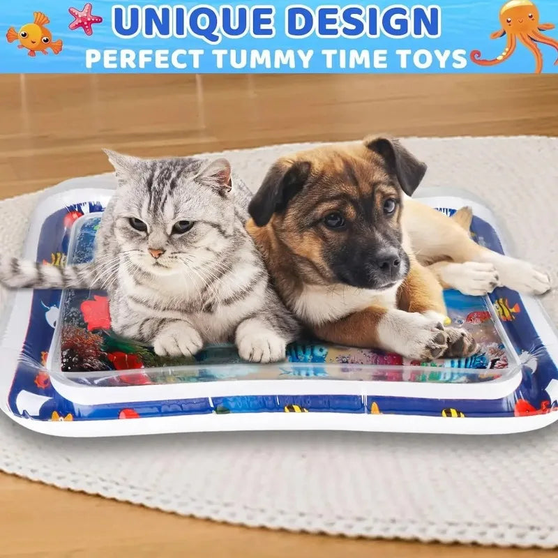 Pet Water Mat Cat Inflatable Play Mat Thickened Baby Crawling Mat Promote Baby Exercise Sea Life Swimming Ring Pet Products