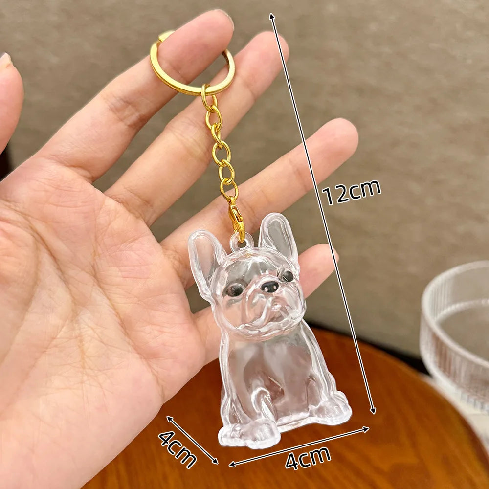 Memory Keychain Creative Cute Dog Keychain Transparent Capsule Pendant Playful Dog Hair Storage Box For Keychains Backpack