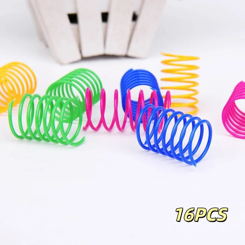4/200Pcs Interactive Colorful Gauge Kitten Coil Spiral Springs Cat Toys for Kittens And Cats Pet Products