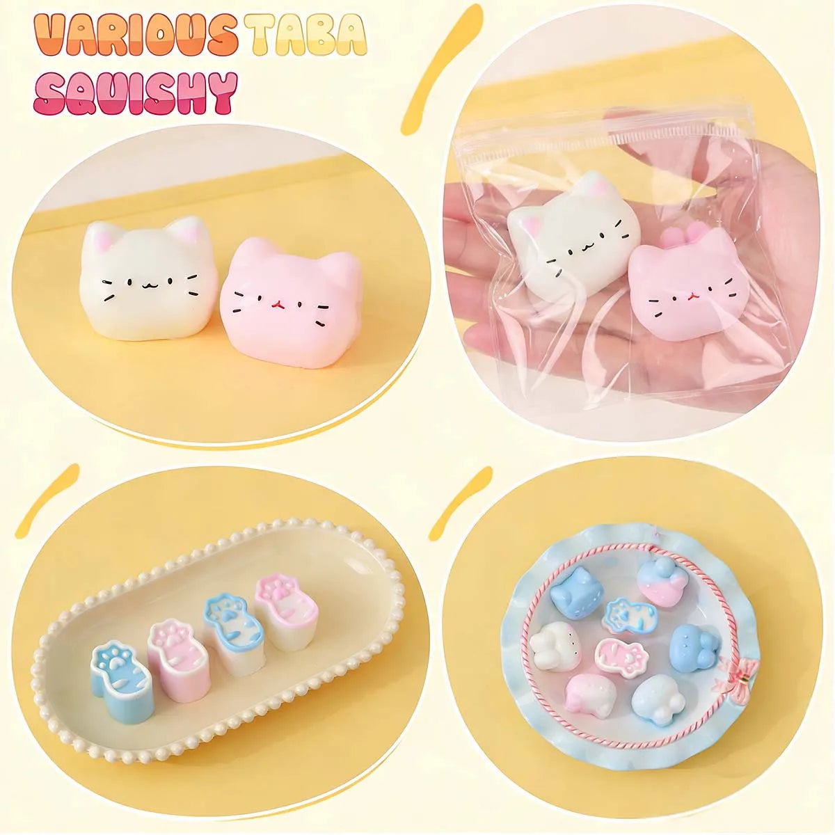 Taba Squishy Kit Handmade Accessories with 50Ml A and 50Ml B Liquid Gel Rabbit Cat Silicone Mold Tools DIY Cute Cartoon Animals