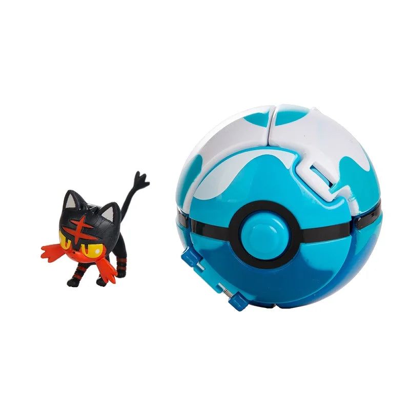 Pokemon Doll Ball Elf Pet Anime Action Doll Pikachu Charizard Mewtwo Bulbasaur Eevee Squirtle Eevee Pokeball Monster Toy Gift