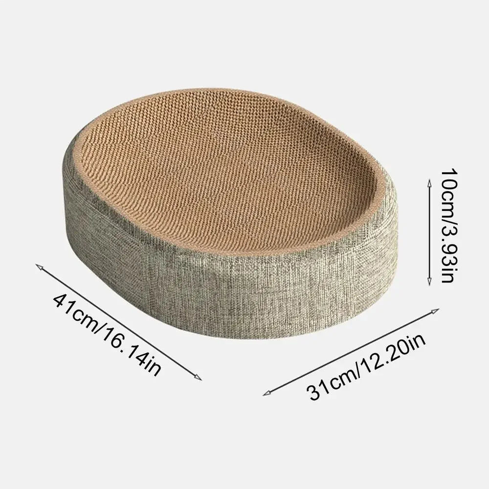 HTMCK2in1 Cat Scratching Board And Nest Oval Corrugated Paper Wear-Resistant Claw Grinding Toy Protect Furniture Cat Accessories