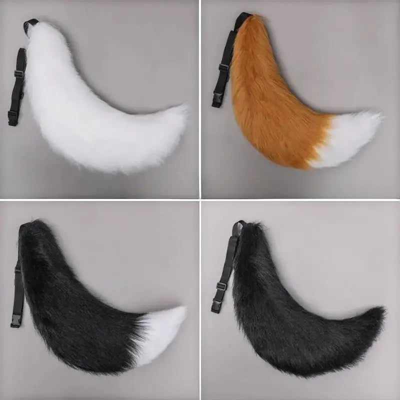 Cos Jewelry Props Fox Tail Wolf Tail Cat Strap Tail Accessories Large Handmade Plush Beast Ears Beast Tail