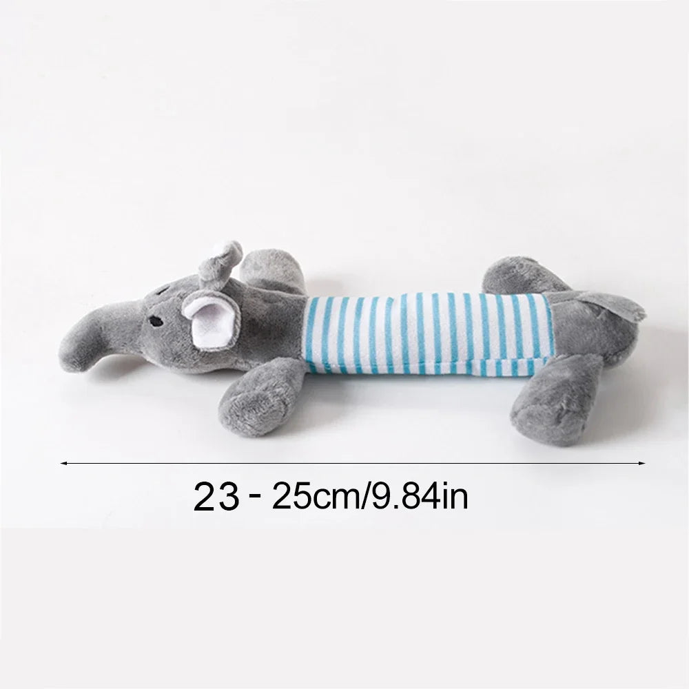 Plush Cute Elephant Duck Pig Pet Dog Cat Squeak Sound Dog Toys Funny Fleece Durability Chew Molar Toy Fit for All Pets