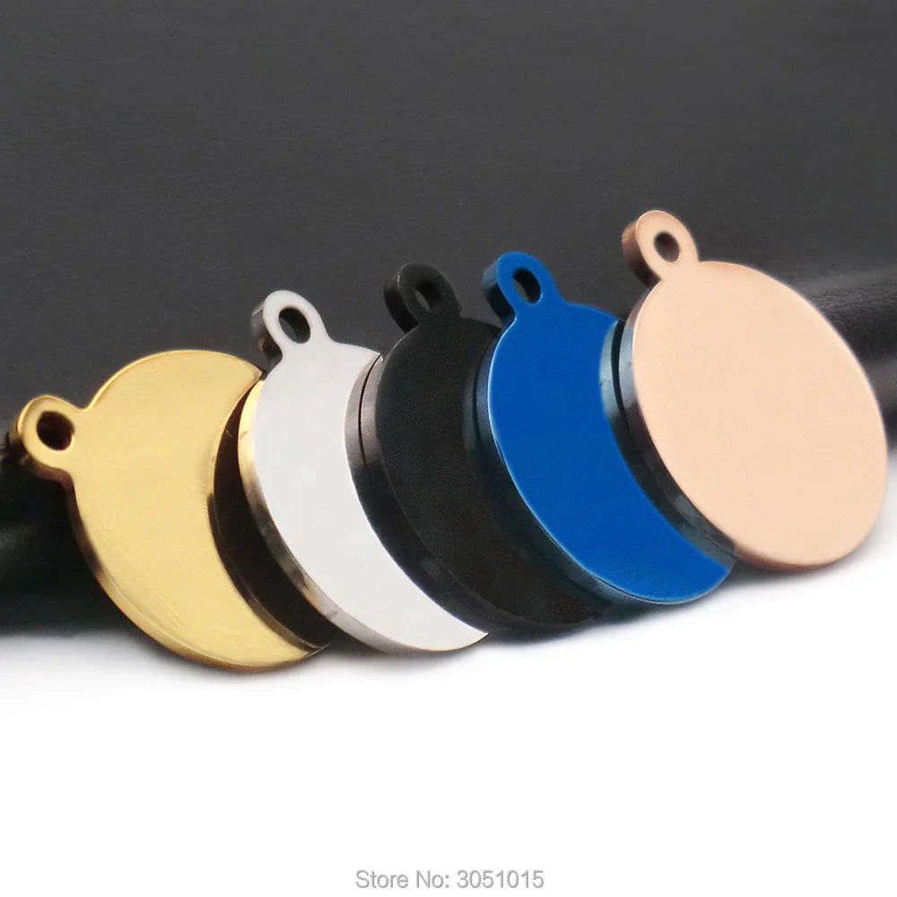 Wholesale 20Pcs Stainless Steel Personalized Pet ID Tag Dog For Dogs Cats Puppies Round Metal Nameplate Pet Products Plate