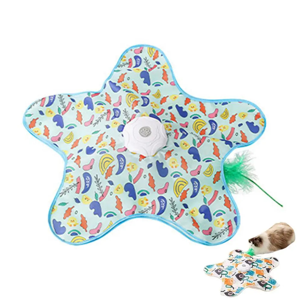 Cat Toys Interactive Hide and Seek Cat Toy with Mouse Squeaky Motion Activated Moving Concealed Feathers Kitten Teaser Toy