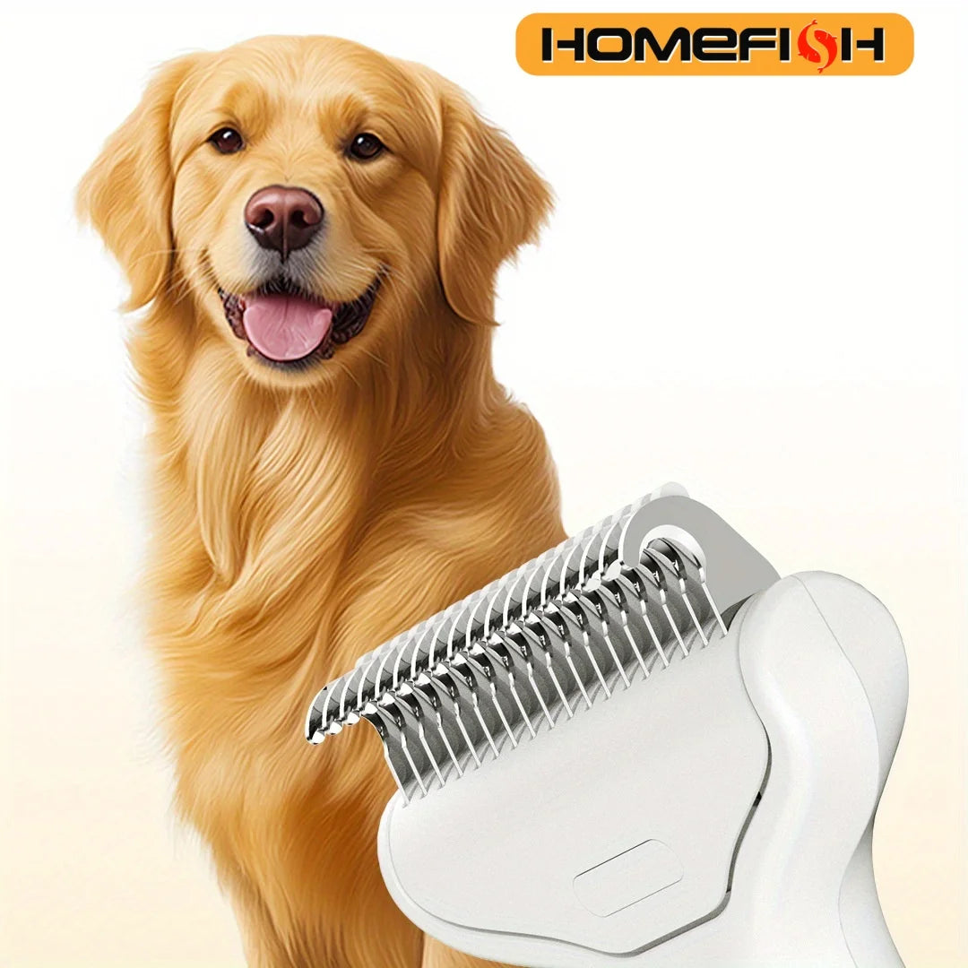 1PC Floating Stainless Steel Dog Hair Removal Brush for Long Hair Breeds Puppy Cat Comb Pet Grooming Products Curved Design
