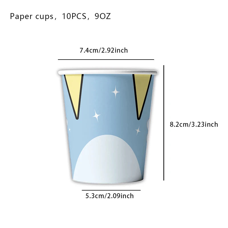 New Cartoon Cute Dog Birthday Party Decoration Kit Blue Dogs Theme Happy Birthday Plates Napkins Cups Tableware Supplies For Kid