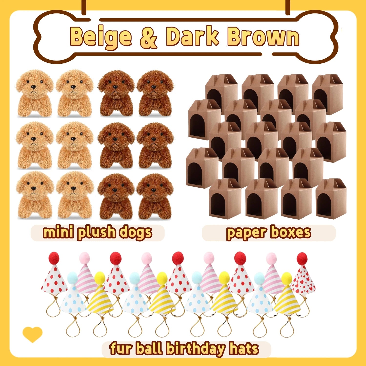 12-80Set Mini Plush Puppy Stuffed Dogs Adopt A Pet Dog Party Favors Goodie Bags, Animals Bulk Gift Toys