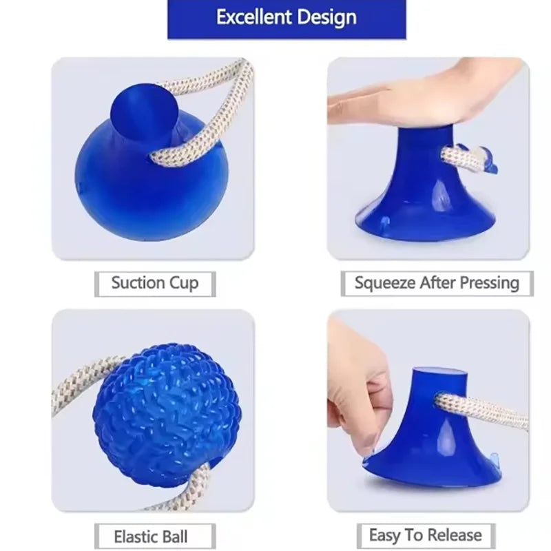 Dog Toy Ball Interactive Suction Cup Push TPR Ball Toys Molar Bite Toy Elastic Ropes Dog Tooth Cleaning Self Play Chewing Supply